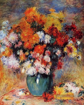 vase de chrysanthèmes Pierre Auguste Renoir Peinture à l'huile